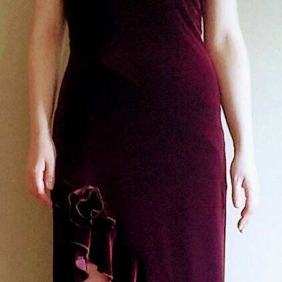 Vintage 1930's Inspired Red Wine Velvet Bias Dress - Picture 4 of 16